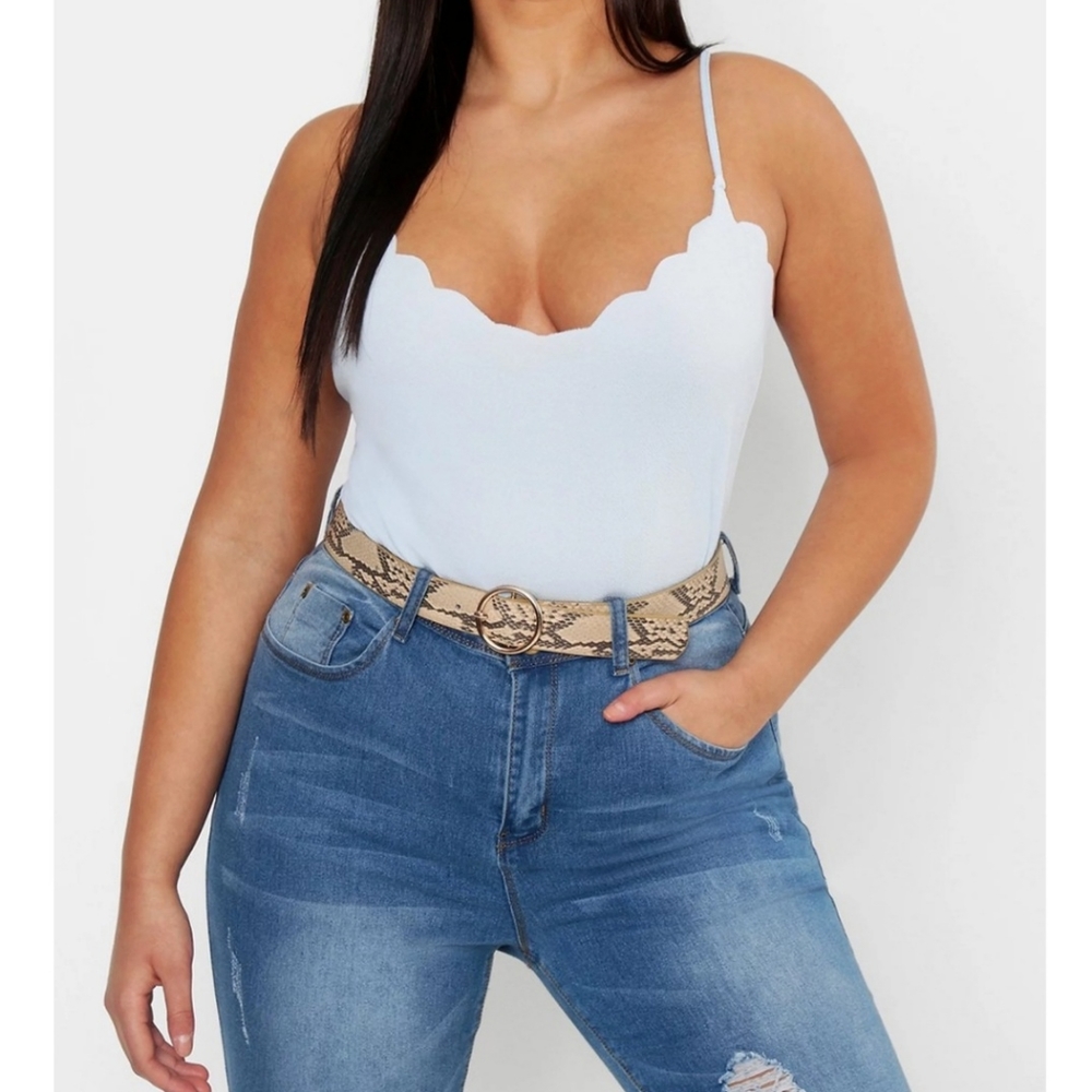 Baby Blue Edge Cami Top- Size 20US